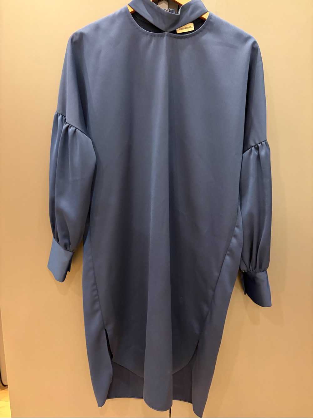 By Malene Birger Dark Blue Long-Sleeve High Neck Shift Dress